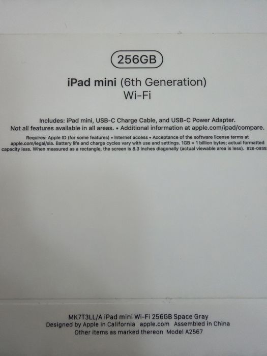 Apple iPad Mini 6 256Gb WiFi “Space Gray” A2567