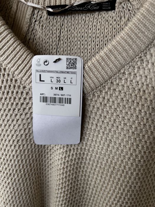 Set pulover si camasa Zara dama L  noi