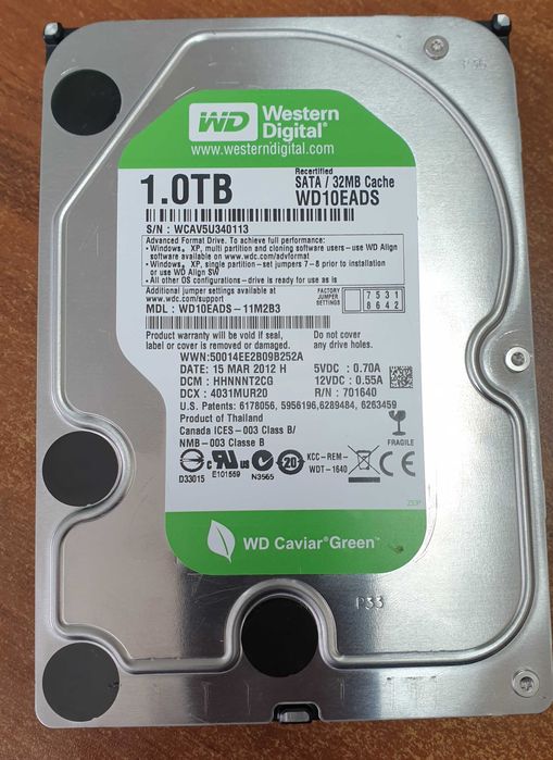 Wd 3.5 HDD hard 1.0TB / Хард Диск