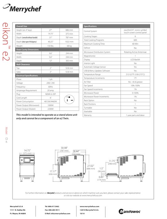 Merrychef Eikon 2 e2