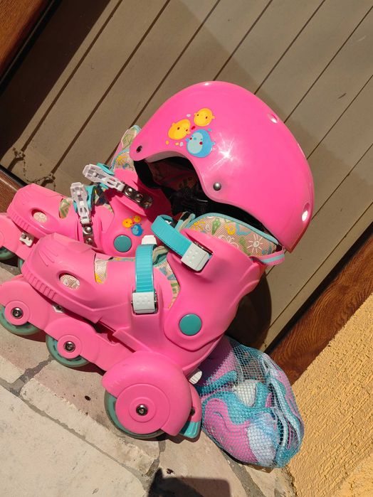 Детски ролкови кънки, регулируеми 30 - 33, розови