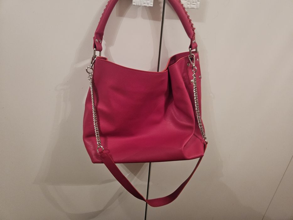 Plik естествена кожа чанта цвят Малина