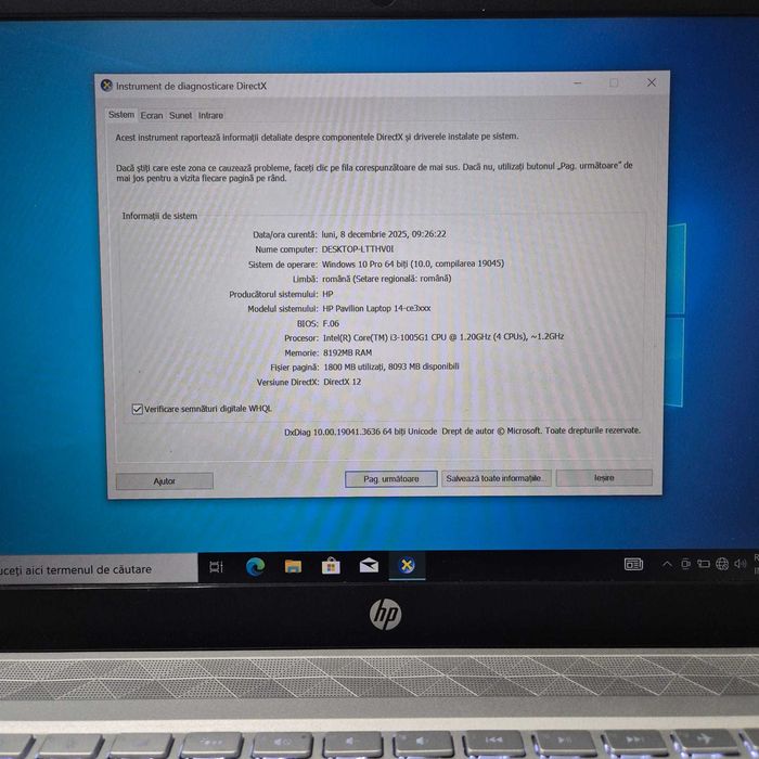Laptop HP Pavilion 14" i3 gen 10 8gb ram 256gb ssd Zeus Amanet 34440