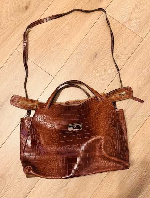 Geanta piele naturala Enzo Bertini - maro