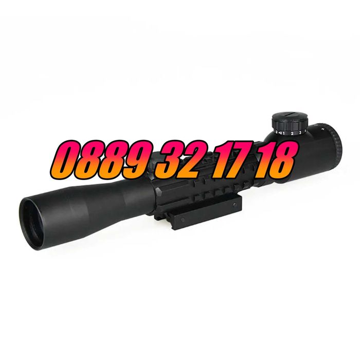 Оптика за пушка Bushnell, оптичен мерник 3-9х40E,релсов захват 10-20мм