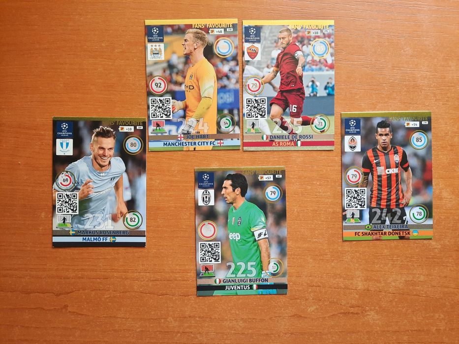 Lot 38 Cartonașe Panini Adrenalyn XL Champions League 2014/2015 – Stare Excelentă (Buffon, Pirlo, Ibrahimović, Modrić)