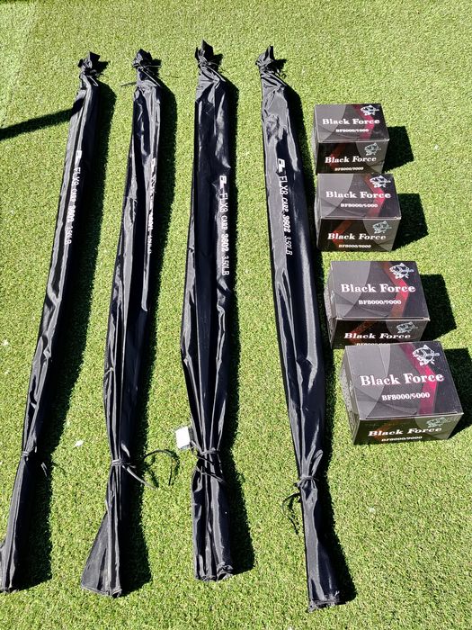 SET 4 Lansete Flx 8 CARP 3.90m,2 tronsoane + 4 Mulinet