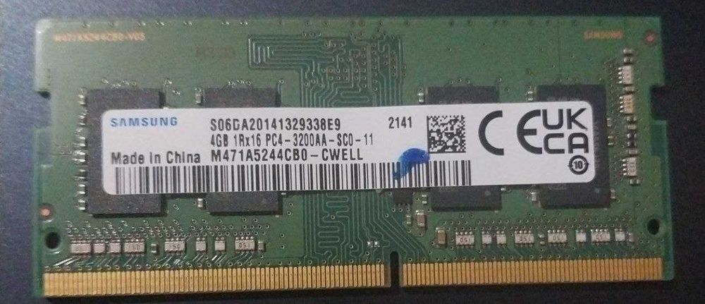 Operativ xotira (RAM) 4GB DDR4 3200MHz Samsung |  Noutbook uchun