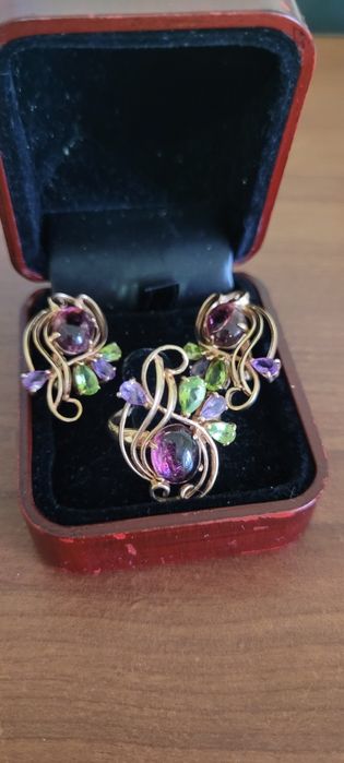 Золотой набор с Турмалином