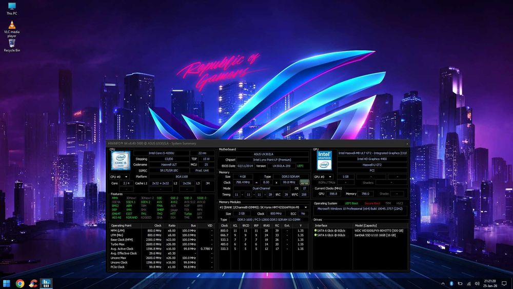 Vand Ultrabook ASUS UX302LA Quad i5/4GB/SSD+HDD/WiFi/BT/W10 la 200lei