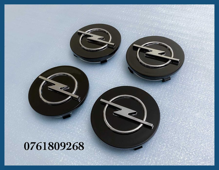 Set 4 capace negre 64mm jante aliaj Opel