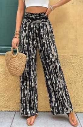 Дамски панталони с висока талия и широки крачоли
