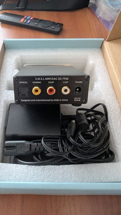 ЦАП усилитель SMSL SD-793 ii silver, 6,3mm TRS 20Hz-20kHz RCA cox. opt