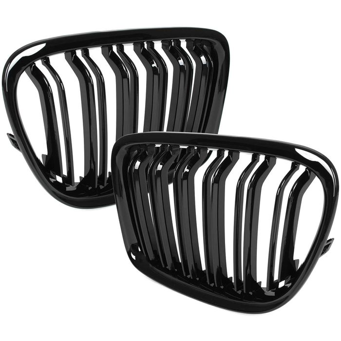 Grile duble pentru BMW X1 E84 2009-2015 Negru Lucios