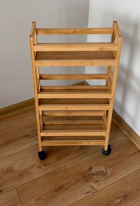 Количка на колела за кухня, баня или ниша - Бамбукова