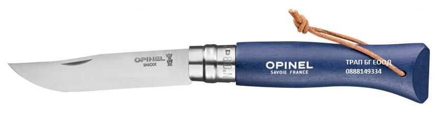Сгъваем нож Opinel №8 с КОЖЕН КАЛЪФ 3 РАЗЦВЕТКИ Опинел Франция