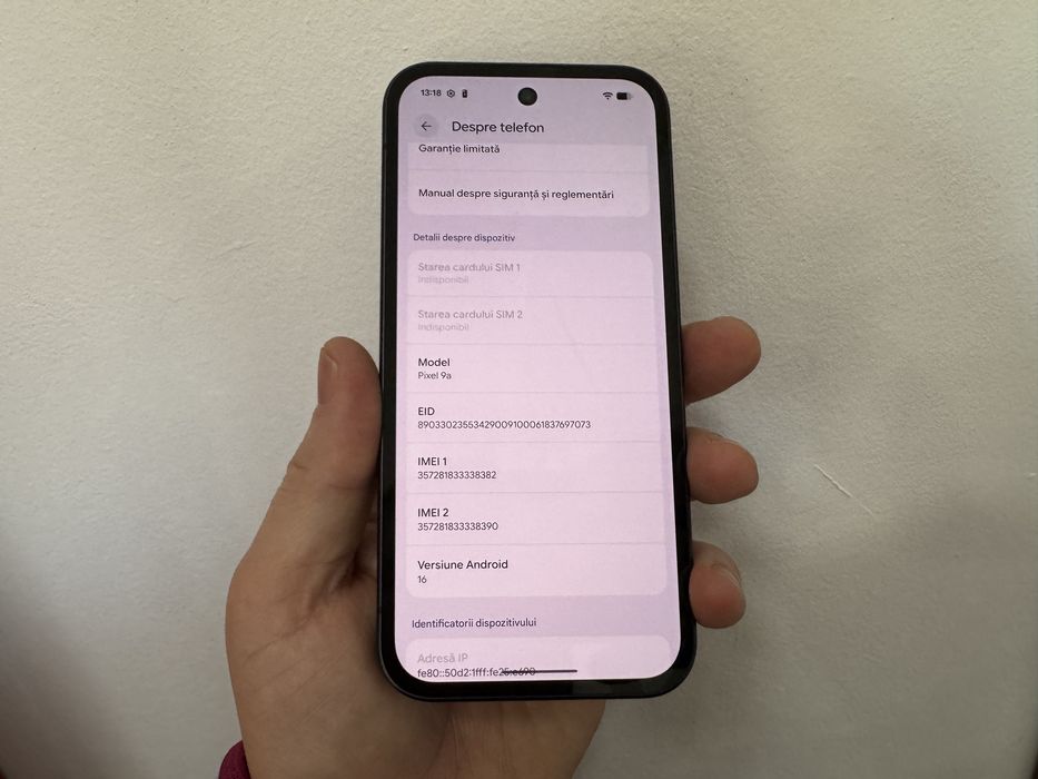 Google Pixel 9A, 128 gb, 8 gb ram, 5g, Obsidian