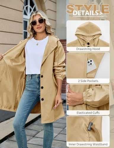 Нов шлифер Дамско пролетно-есенно яке ветроустойчиво с калулка за жени