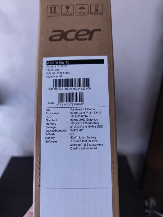 Acer Aspire Go 15 (i5-1334U, 16GB RAM, 512GB SSD) – като нов