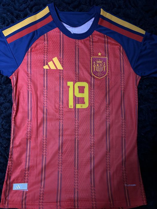 Футболна тениска на Испания с име и номер 19 Ламин Ямал