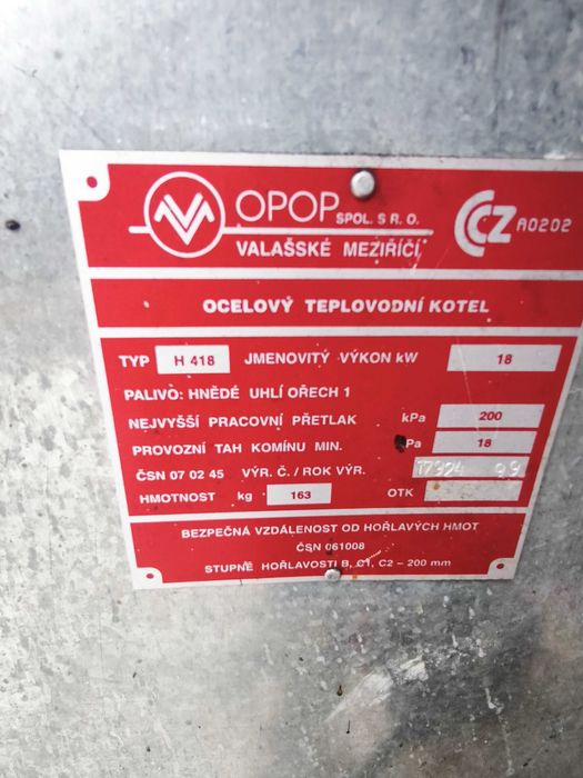 Котле за парно на твърдо гориво-Чешко OPOP 18 KW+водна помпа Groundfos