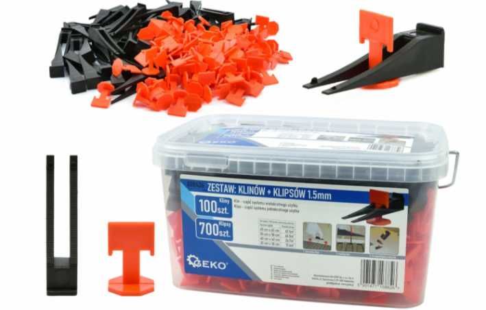 С-ма за нивелиране на плочки - 100 клина + 700 щипки 1,5 мм - TBS1056