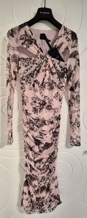 Рокля  "PINKO" в розово и черно
