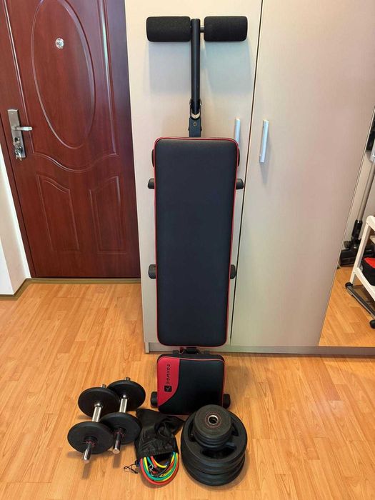 Set bodybuilding (Banca/Greutati/Benzi elastice)