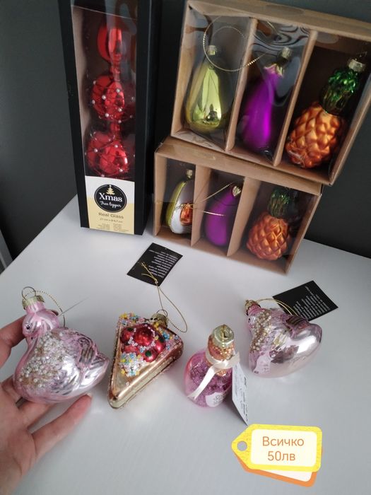 Стъклени коледни играчки Нови!