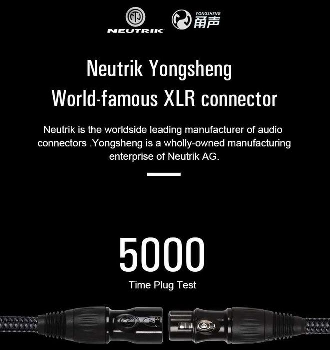 XLR разъёмы (3 pin) балансные штекеры "папа-мама" YONGSHENG® NEUTRIK