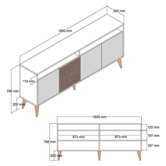 Comoda Milan cu aspect de lemn de nuc din MDF Superba Bucuresti