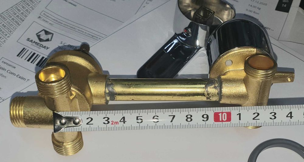 Baterie cabina dus 3 iesiri filet stut 10cm 12.5cm