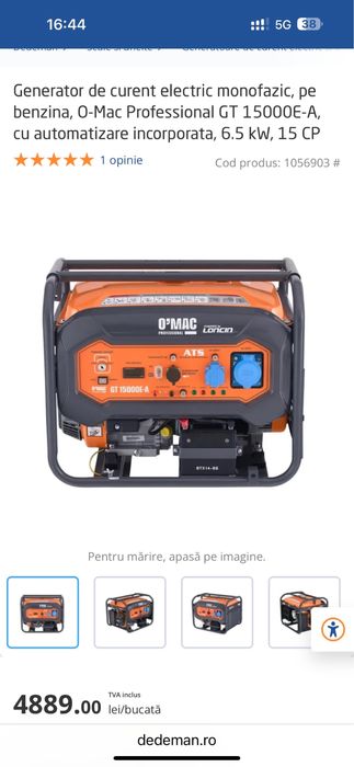 Vand generator monofazic 8kw