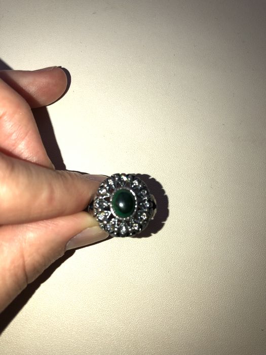 Серебряное Кольцо с Малахитом