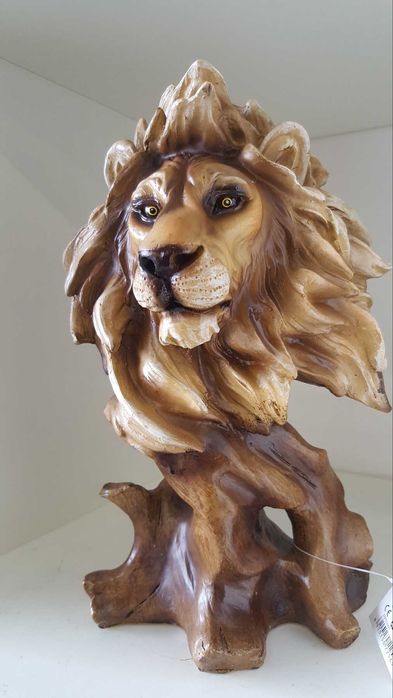 Лъв Статуетка Фигура Лъвска Глава 28см