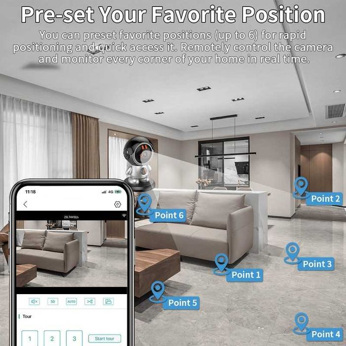 Камера робот Robi WiFi с WiFi връзка - 3MP HD камера