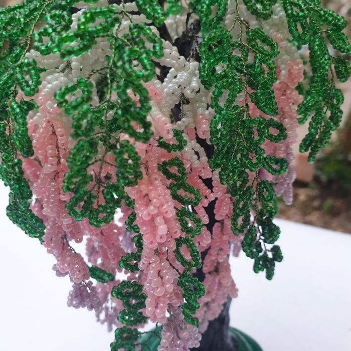 Глициния из бисера, дерево из бисера