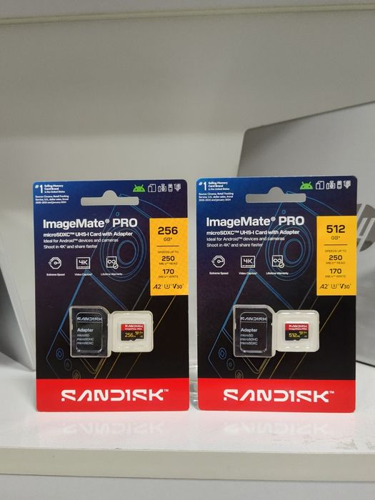 SanDisk Extreme Micro sd Imagemate PRO 4K, U3, V30, A2  250 - 170 MB/s