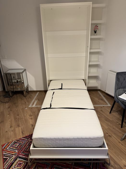 Pat rabatabil cu saltea (90x200)
