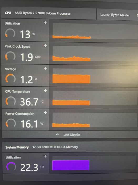 Гейминг конфигурация Ryzen 7 5700X 32GB RAM 3200MHz Radeon RX 6700XT 12GB 1TB NVMe M.2 SSD