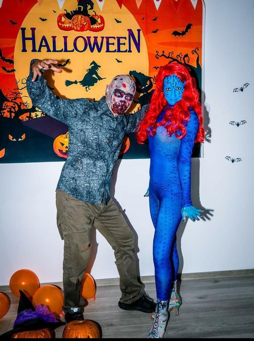 Costum dama Halloween Mistique, masca Halloween, bal mascat