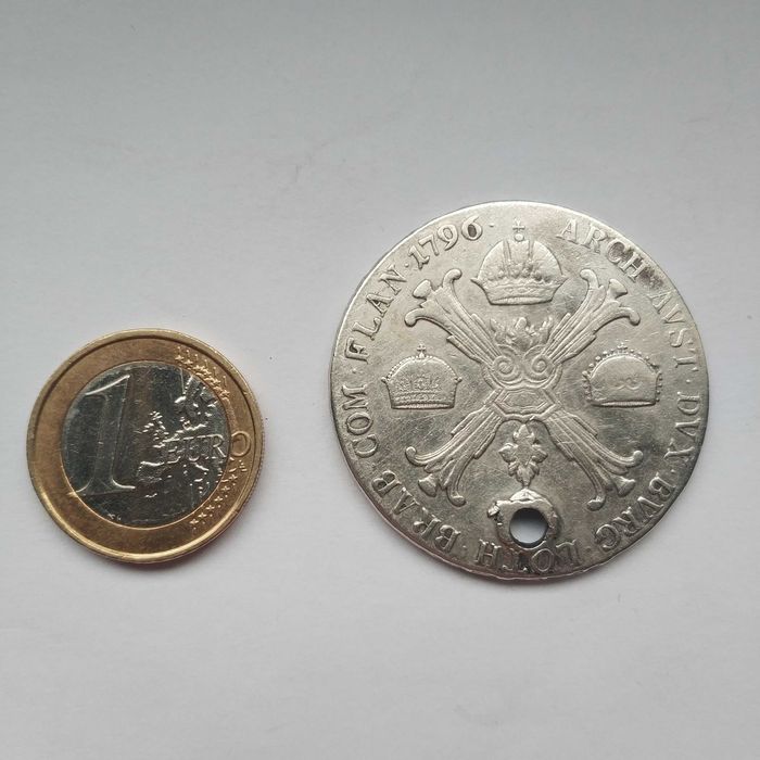 Лот 3 сребърни големи монети , (54.8 гр.)  кроненталер половин талер и рупия - като материал