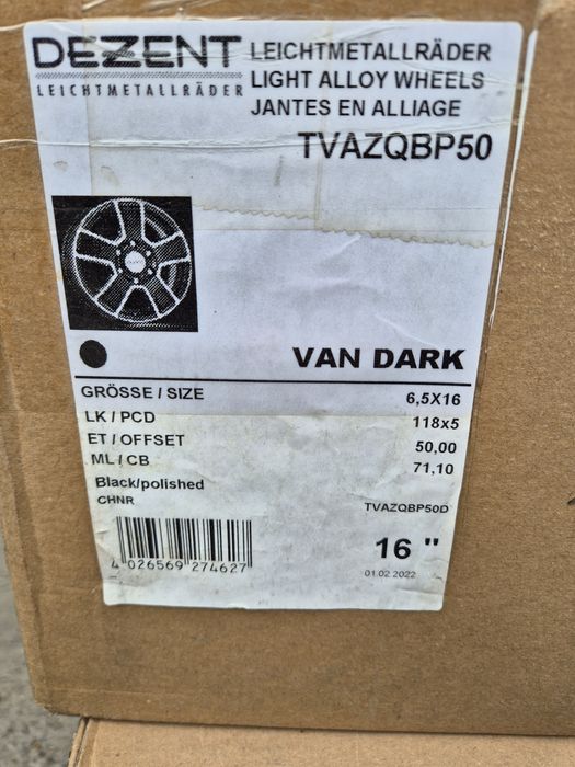 Джанти Dezent 16 цола , 5х118 , 6.5j , et50 бус Ducato  Jumper  Boxer