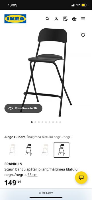 Scaun de bar pliabil Ikea