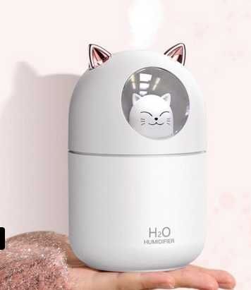 Детска LED лампа и овлажнител за въздух „Коте“ – H2O Humidifier, 300мл