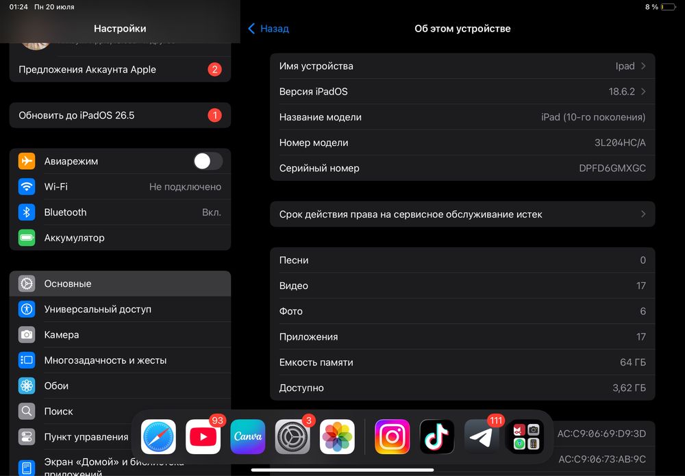 Ipad 10th gen, 64gb