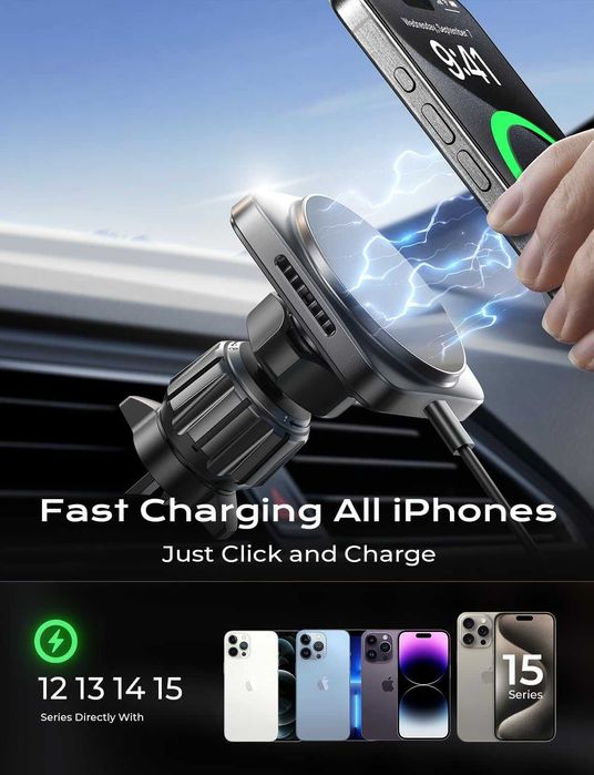 Магнитно бързо зарядно/ стойка за телефон от М6 15W