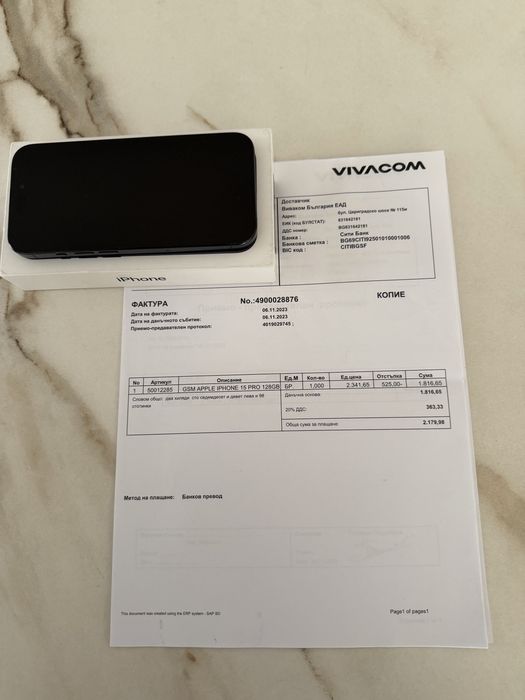 Iphone 15 Pro 128 GB Blue Titanium