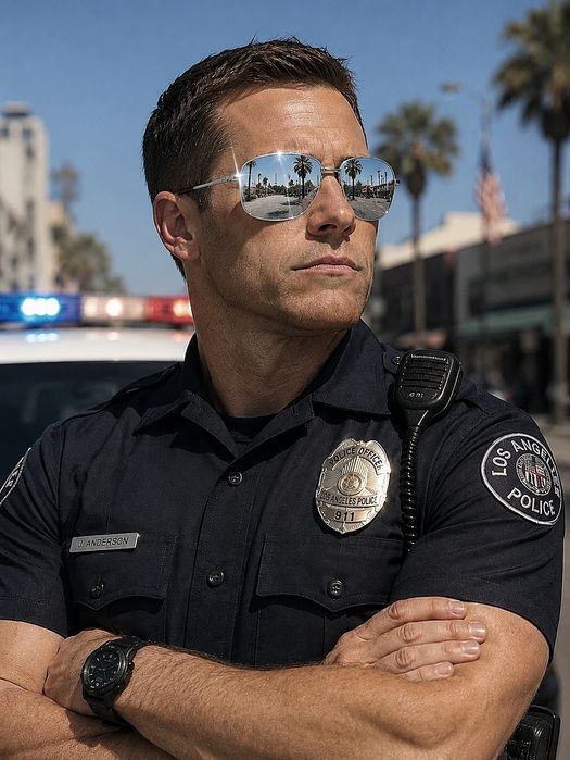 Солнцезащитные зеркальные очки Police Aviator.