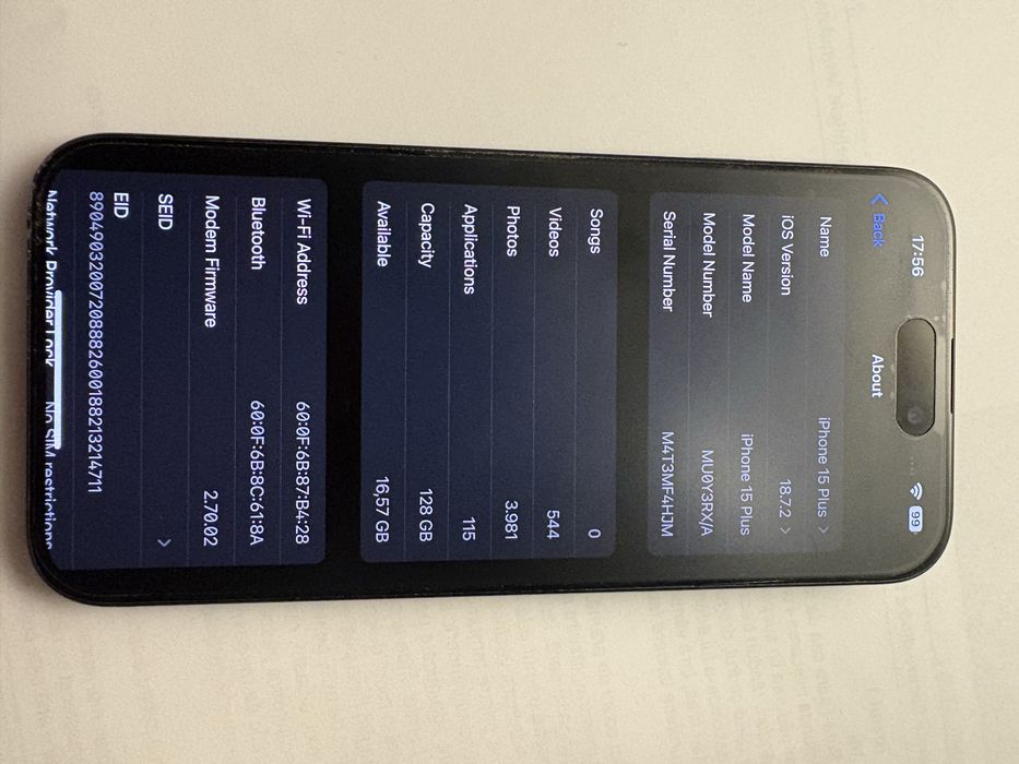 Vand iPhone 15 Plus Negru - 97% bateria